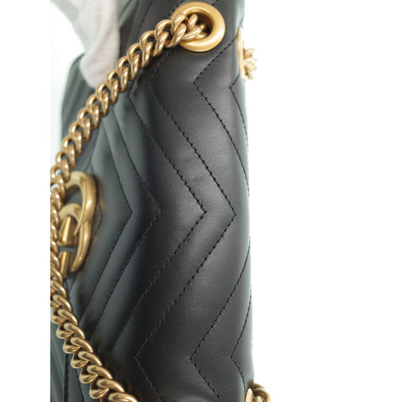 Gucci GG Marmont Quilted Small Shoulder Bag Leather Black - Picture 4 of 5